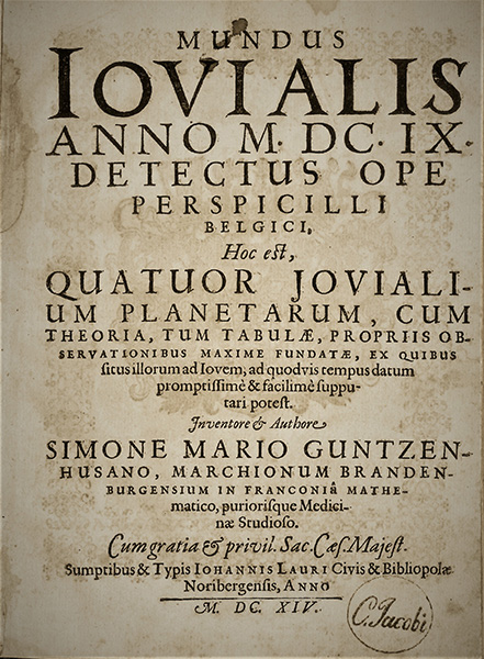Titelseite 'Mundus Iovialis' 1614